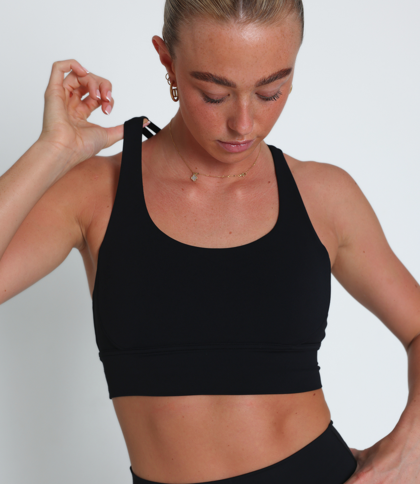 Essential Cross Back Bra, Black