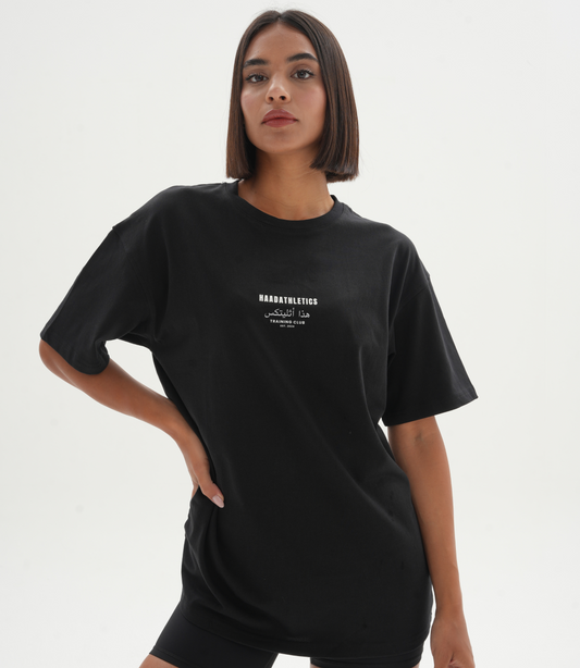 Arabic Power Tee - Women's Oversized, Black