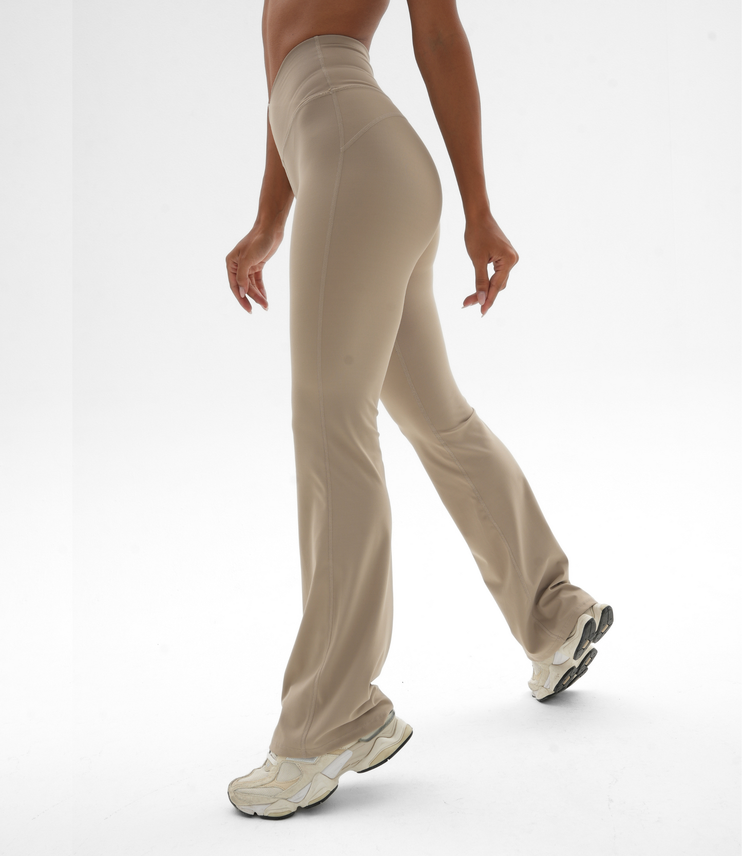 Essential Wrap Over Flared Yoga Pants, Camel