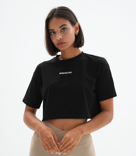 Legacy Loose Crop Tee, Black