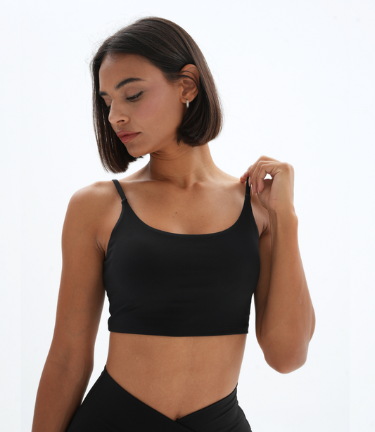 Essential Strappy Crop, Black