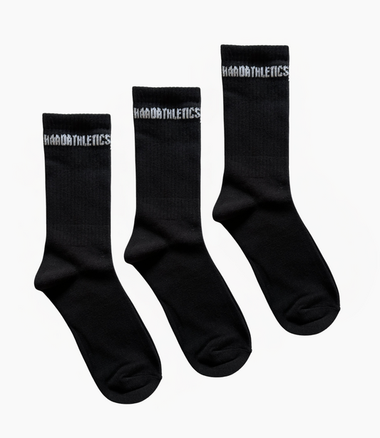 3 Pack Varsity Socks, Black